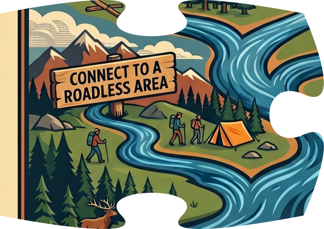 Connect with a roadless area